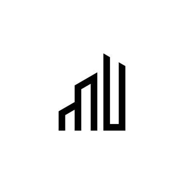 Mu harfi logo tasarım şablonu elementleri