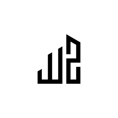 Wz harfi logo simgesi tasarım şablon elementleri
