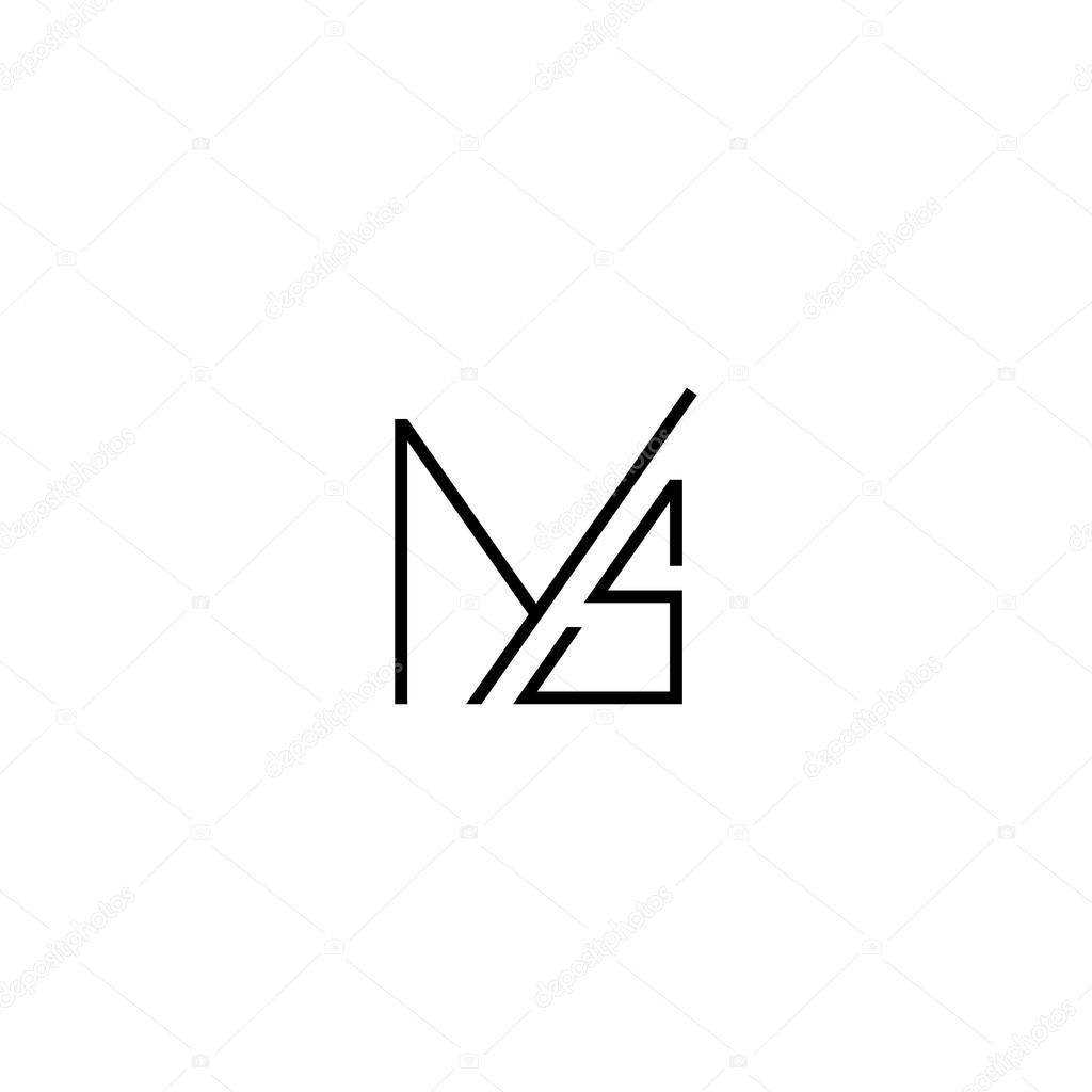 Letter MS logo icon design template elements