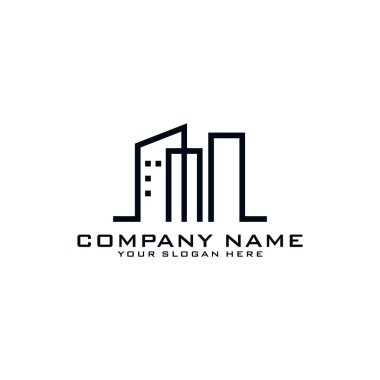 İnşaat şirketinin logosu için binalı mektup.