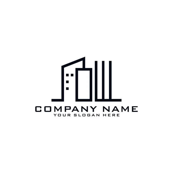 List Building Construction Company Logo — Wektor stockowy