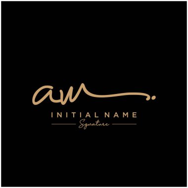 Harf AW İmza Logo Şablonu Vektörü