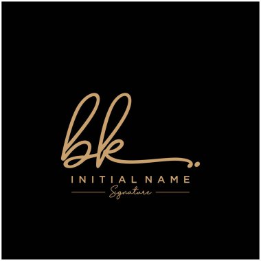 Harf Bk İmza Logo Şablon Vektörü