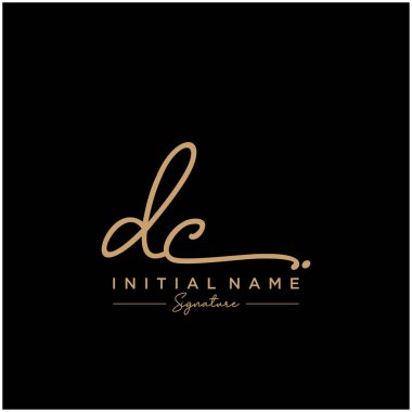 Harf Dc İmza Logo Şablon Vektörü