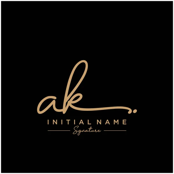 Harf Ak İmza Logo Şablon Vektörü