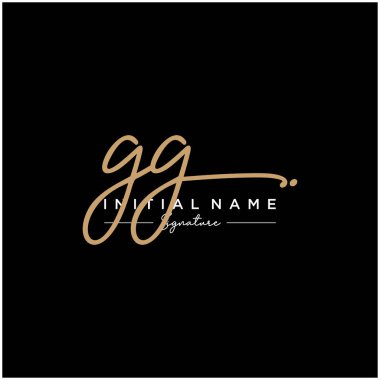 Harf Gg İmza Logo Şablonu Vektörü