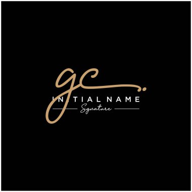 Harf Gc İmza Logo Şablon Vektörü