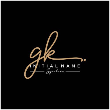 Harf Gk İmza Logo Şablonu Vektörü