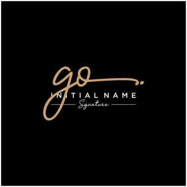 Harf Git İmza Logo Şablonu Vektörü