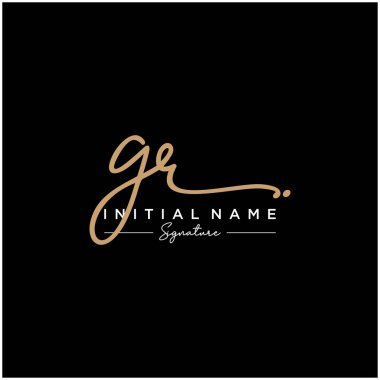Harf Gr İmza Logo Şablon Vektörü