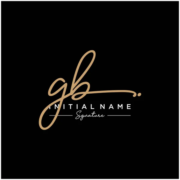 Harf Gb İmza Logo Şablon Vektörü