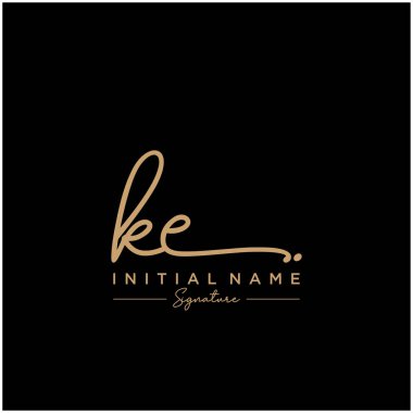 Harf Ke İmza Logo Şablon Vektörü