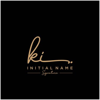 Harf Ki İmza Logo Şablonu Vektörü