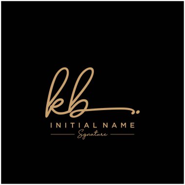 Harf Kb İmza Logo Şablon Vektörü