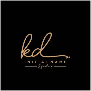 Harf Kd İmza Logo Şablon Vektörü
