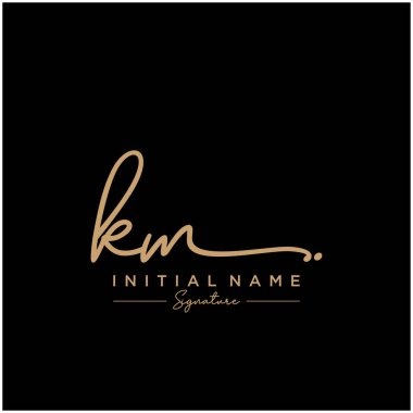 Harf Km İmza Logo Şablon Vektörü