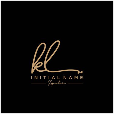 Harf Kl İmza Logo Şablon Vektörü