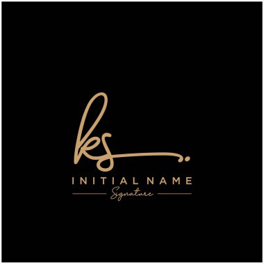 Harf Ks İmza Logo Şablonu Vektörü