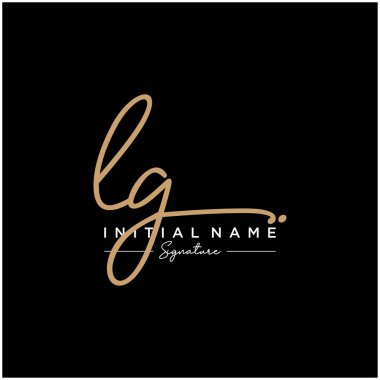 Harf Lg İmza Logo Şablonu Vektörü
