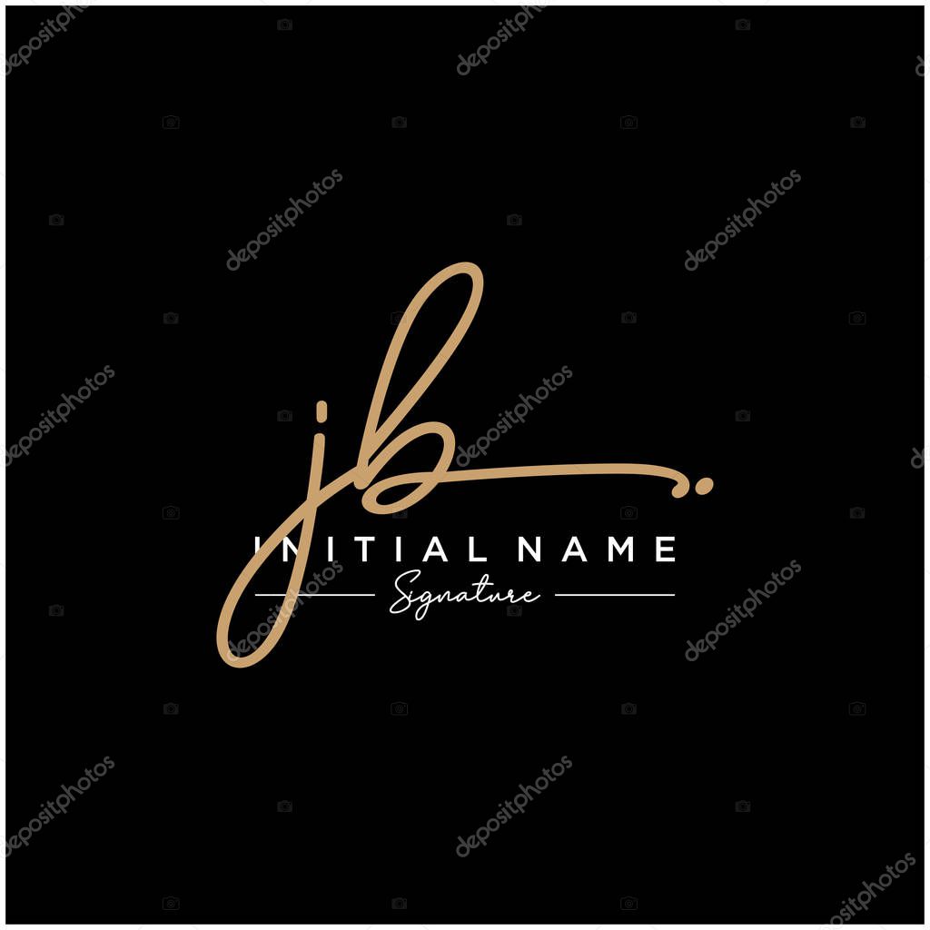 Letter JB Signature Logo Template Vector