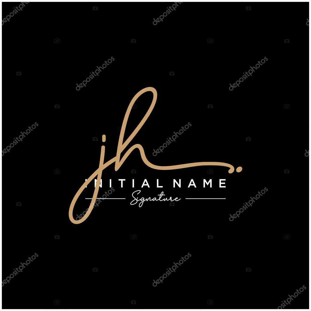 Letter JH Signature Logo Template Vector