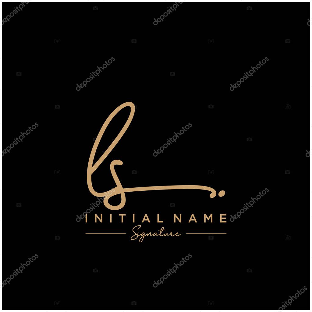 Letter LS Signature Logo Template Vector