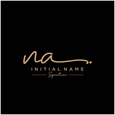 Na Harfi İmza Logo Şablonu Vektörü