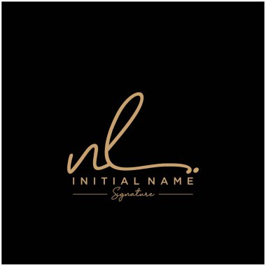 Harf Nl İmza Logo Şablonu Vektörü