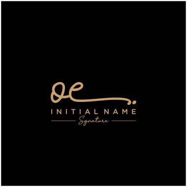 Oe Harfi İmza Logo Şablon Vektörü
