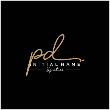 Harf Pd İmza Logo Şablonu Vektörü