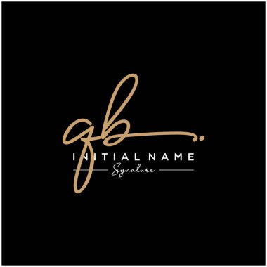 Harf Qb İmza Logo Şablonu Vektörü