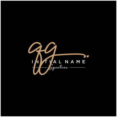 Harf Qg İmza Logo Şablon Vektörü
