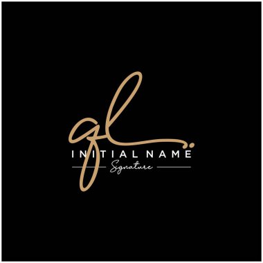 Harf QI İmza Logo Şablon Vektörü