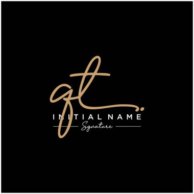 Harf Qt İmza Logo Şablon Vektörü