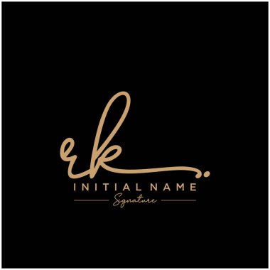 Harf Rk İmza Logo Şablon Vektörü