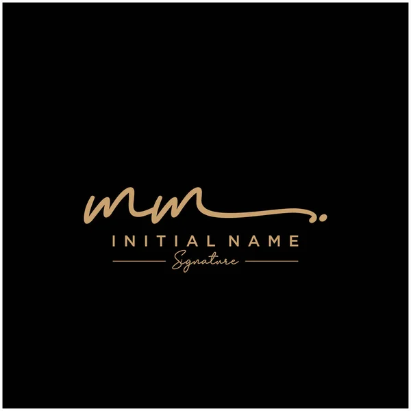 Harf Mm İmza Logo Şablonu Vektörü