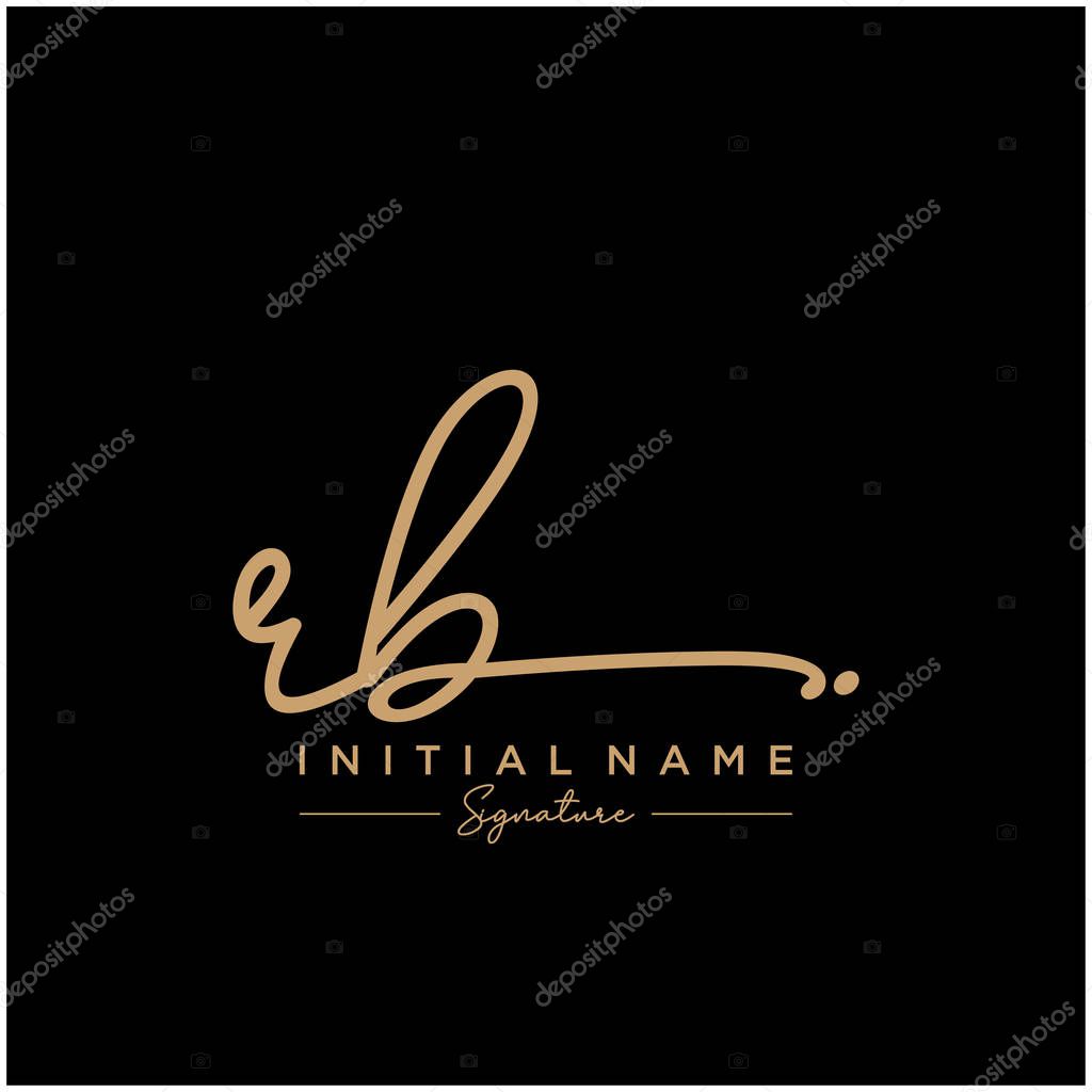 Letter RB Signature Logo Template Vector