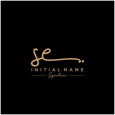 Harf Se İmza Logo Şablon Vektörü