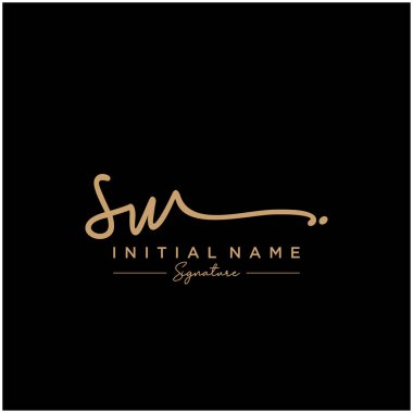 Harf Sw İmza Logo Şablonu Vektörü