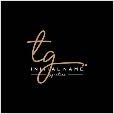 Harf Tg İmza Logo Şablonu Vektörü