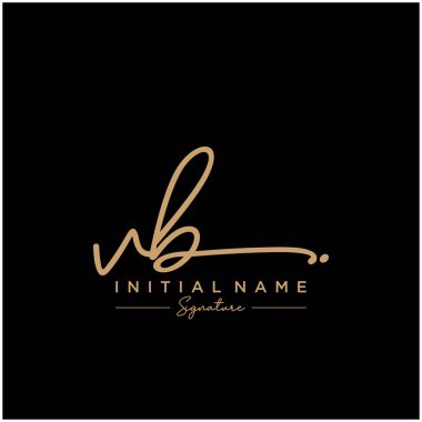 Harf Vb İmza Logo Şablonu Vektörü