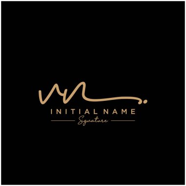 Vn Harfi İmza Logo Şablonu Vektörü