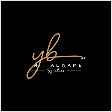Yb Harfi İmza Logo Şablonu Vektörü