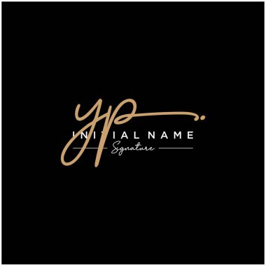 Harf YP İmza Logo Şablon Vektörü