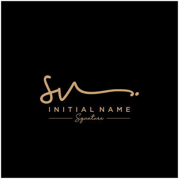 Harf SV İmza Logo Şablonu Vektörü