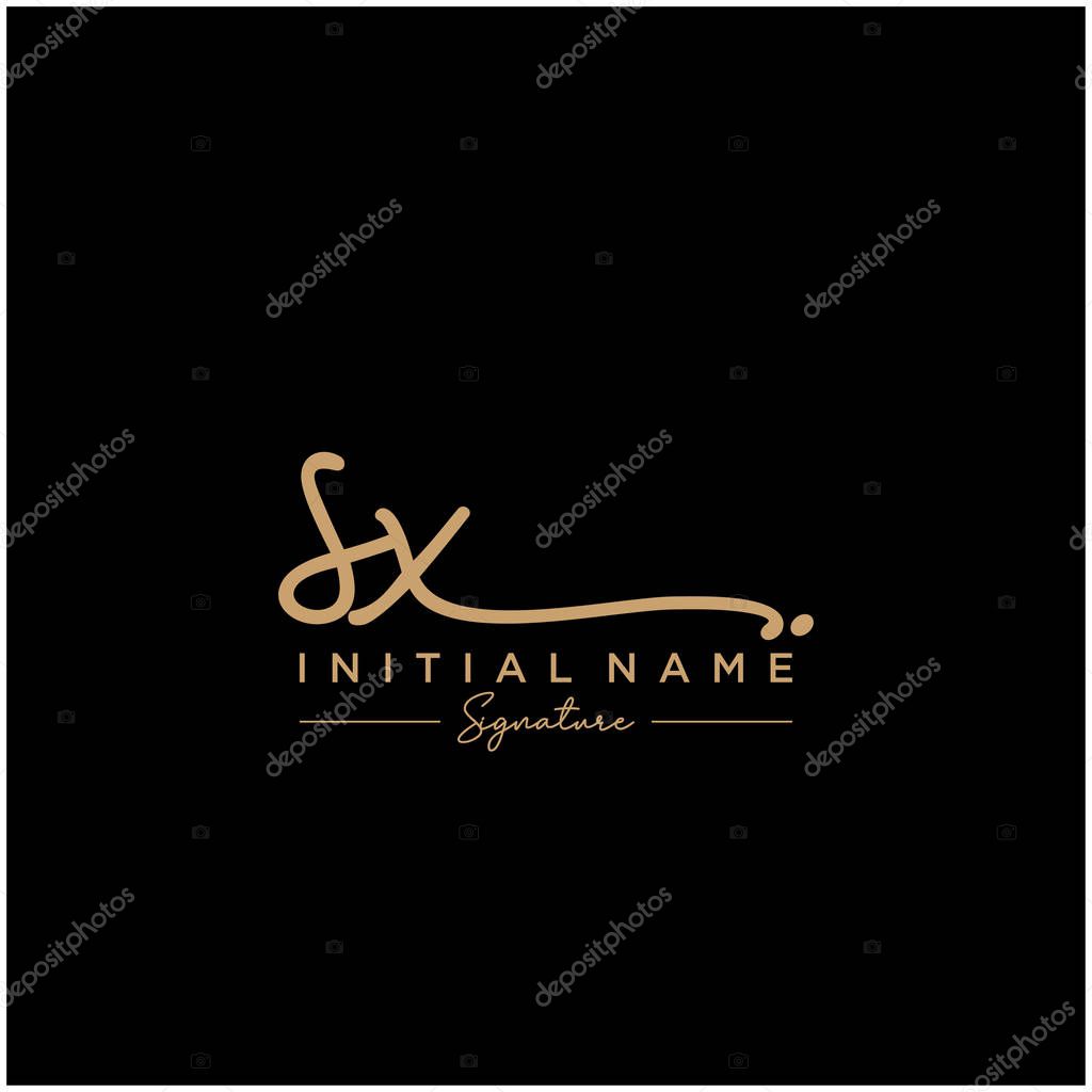 Letter SX Signature Logo Template Vector