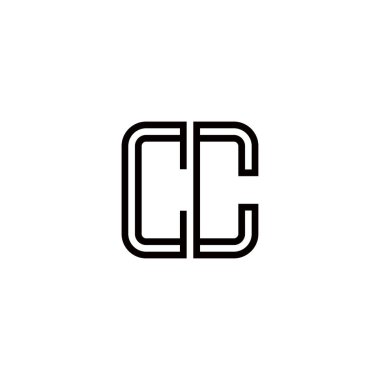 Cc harfi logo tasarım şablonu elementleri