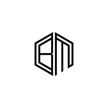Harf Bm logo simgesi tasarım şablon elementleri