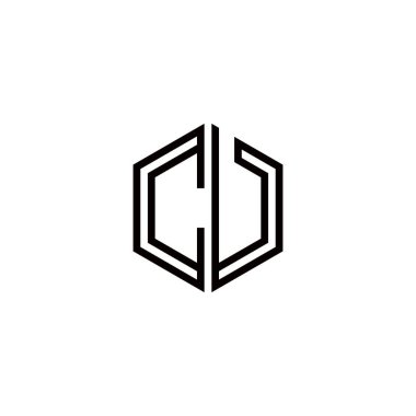 Cu harfi logo tasarım şablonu ögeleri