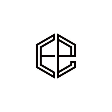 Ee harfi logo tasarım şablonu elementleri